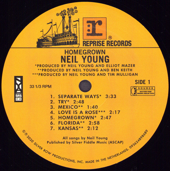 Neil Young - Homegrown - Vinyl Record VINYL image 3