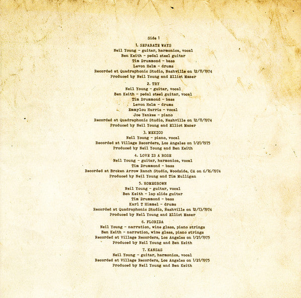Neil Young - Homegrown - Vinyl Record VINYL image 5