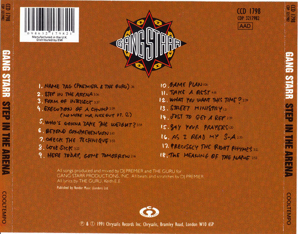 Gang Starr - Step In The Arena - CD image 2
