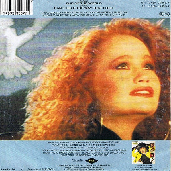 Sonia - End Of The World - Used Vinyl Record 7" image 2
