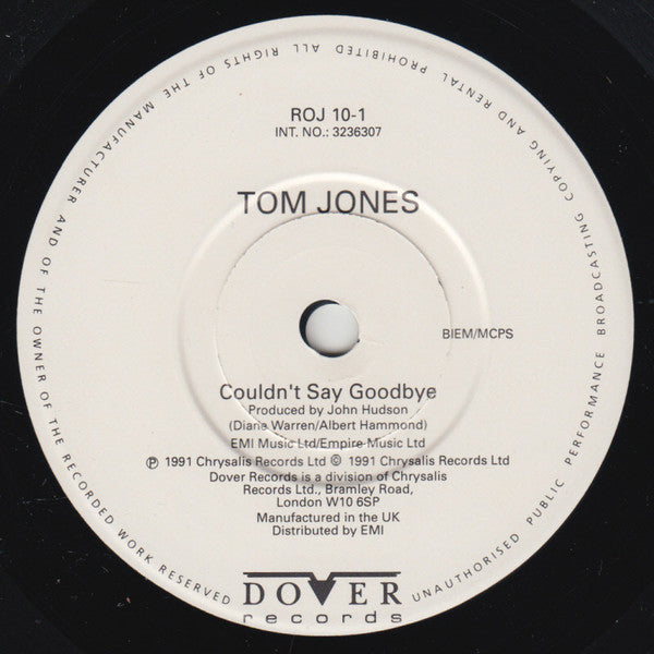 Tom Jones - Couldn't Say Goodbye - Used Vinyl Record 7" image 3