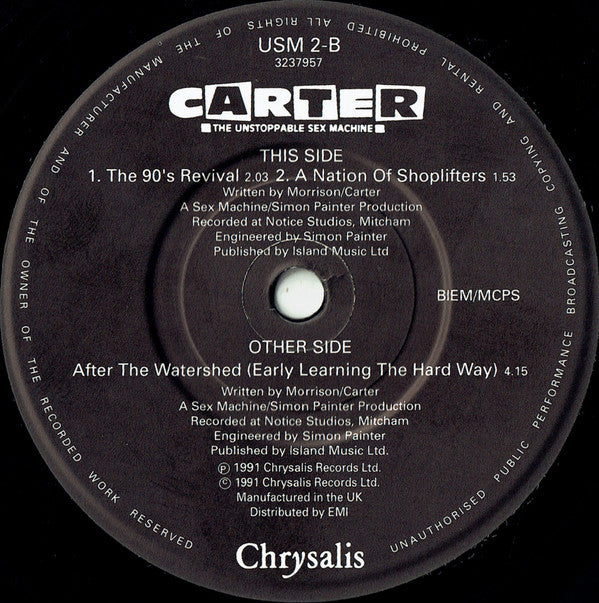 Carter The Unstoppab - After The Watershed - Used Vinyl Record 7" image 4