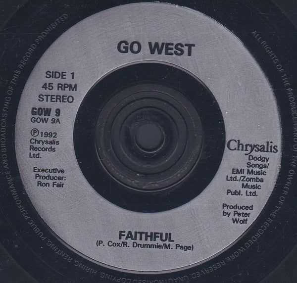 Go West - Faithful - Used Vinyl Record 7" image 7