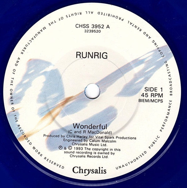 Runrig - Wonderful - Used Vinyl Record 7" image 3