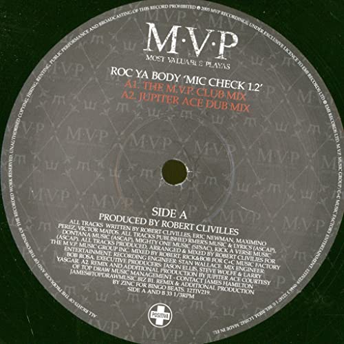 M.V.P. - Roc Ya Body  'Mic Check 1,2' - Used Vinyl 12" image 3