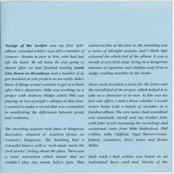 Steve Hackett - Voyage Of The Acolyte - CD image 6