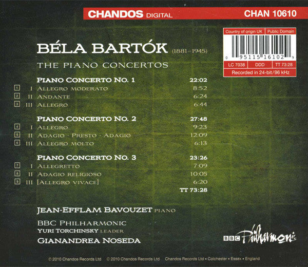 Bela Bartok - Piano Concertos - CD image 2