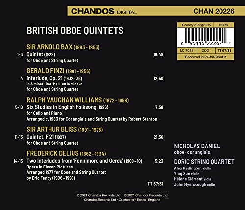 Arnold Bax - Nicholas Daniel/Doric String Quartet: British Oboe Quintets image 2