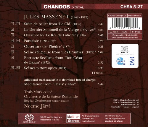 Jules Massenet - Neeme Jarvi Conducts Massenet - CD image 2