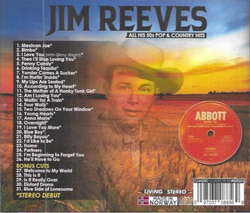 REEVES - ALL HIS 50S POP COUNTRY HITS-FIRST TIME 100 STEREO - CD - G3z ...