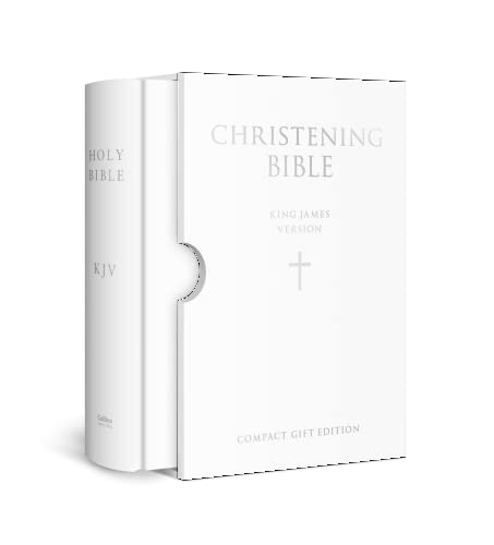 HOLY BIBLE: King James Version (KJV) White Compact Christening Edition image 1