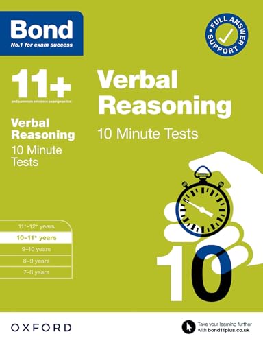 Bond 11+ - : 10 Minute Tests Verbal Reasoning 10-11 years - Paperback image 1