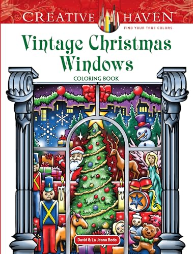 David Bodo - Creative Haven Vintage Christmas Windows Coloring Book - image 1