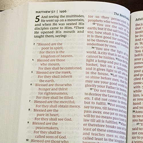 Thomas Nelson - NKJV, Pew Bible, Large Print, Hardcover, Burgundy, Red image 6