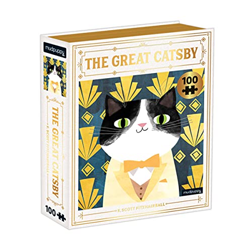 Mudpuppy - Great Catsby Bookish Cats 100 Piece Puzzle - Jigsaw Puzzle image 1