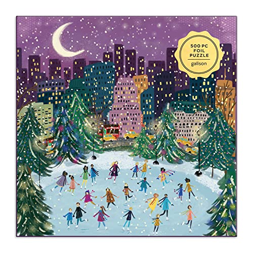 Galison - Merry Moonlight Skaters 500 Piece Foil Puzzle - Jigsaw Puzzl image 9