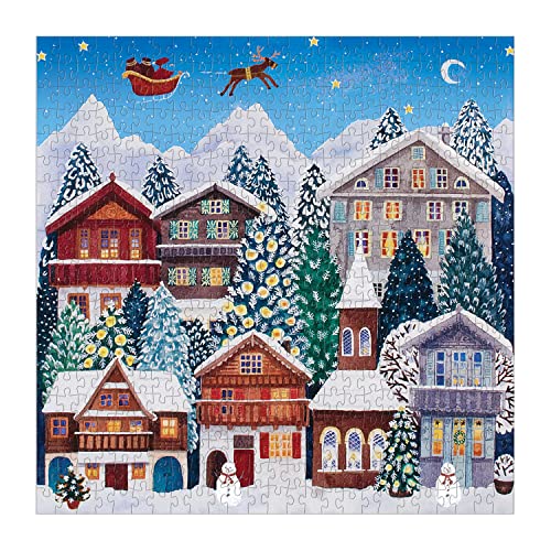Galison - Yuletide Village 500 Piece Puzzle - Jigsaw Puzzle image 2
