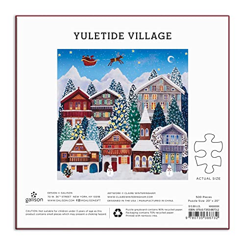 Galison - Yuletide Village 500 Piece Puzzle - Jigsaw Puzzle image 3