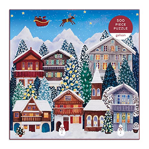 Galison - Yuletide Village 500 Piece Puzzle - Jigsaw Puzzle image 5
