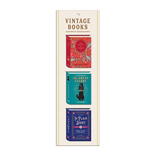 Galison - Vintage Books Shaped Magnetic Bookmarks - Paperback