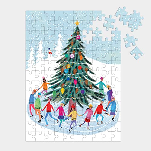 Galison - Tree Skaters 130 Piece Puzzle Ornament - Jigsaw Puzzle image 2