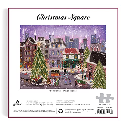 Galison - Joy Laforme Christmas Square 1000 Piece Puzzle in Square Box image 3