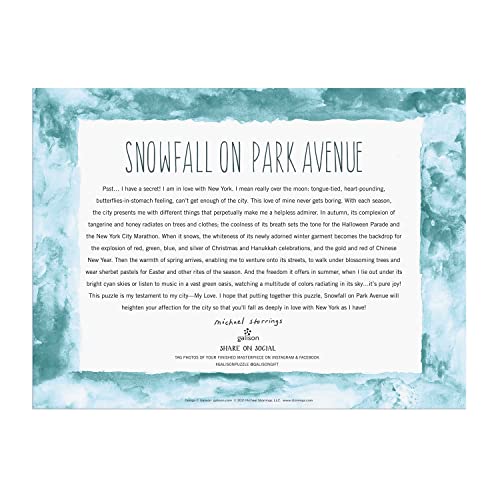 Galison - Michael Storrings Snowfall on Park Avenue 1000 Piece Puzzle image 3