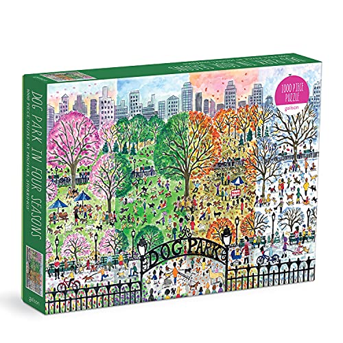 Galison - Michael Storrings Dog Park in Four Seasons 1000 Piece Puzzle image 1