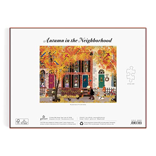 Galison - Autumn in the Neighborhood 1000 Piece Puzzle - Jigsaw Puzzle image 4