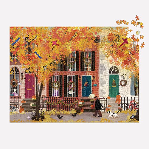 Galison - Autumn in the Neighborhood 1000 Piece Puzzle - Jigsaw Puzzle image 5