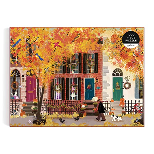 Galison - Autumn in the Neighborhood 1000 Piece Puzzle - Jigsaw Puzzle image 6