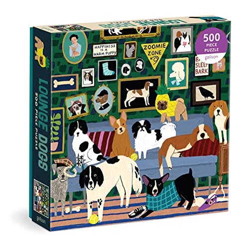 Galison - Lounge Dogs 500 Piece Puzzle - Jigsaw Puzzle image 1