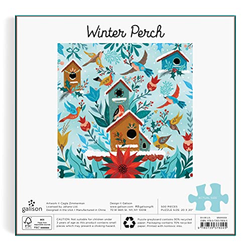 Galison Mudpuppy - Winter Perch 500 Piece Puzzle - Jigsaw Puzzle image 3