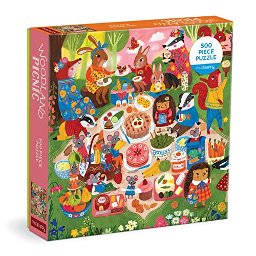 Illustrated By Jenny - Woodland Picnic 500 Piece Family Puzzle - Jigsa image 1