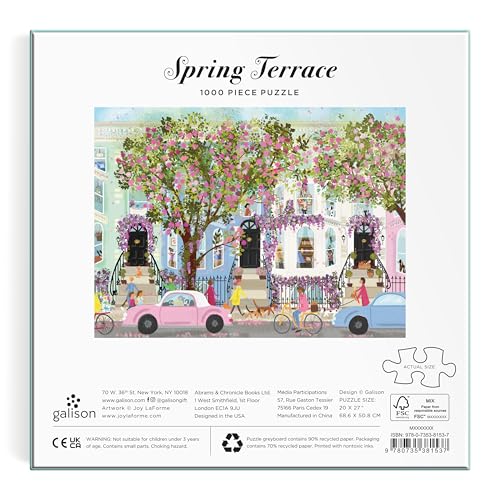 Galison - Joy Laforme Spring Terrace 1000 Piece Puzzle - Jigsaw Puzzle image 3