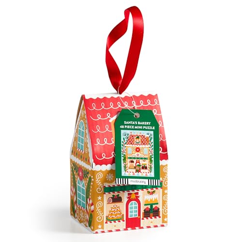 Mudpuppy - Santa's Bakery 48 Piece Mini Puzzle Ornament - Jigsaw P image 1