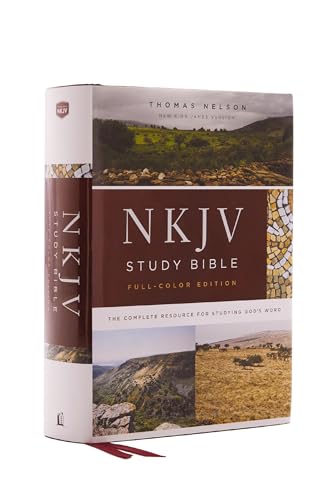 Thomas Nelson - NKJV Study Bible, Hardcover, Burgundy, Full-Color, Com image 1
