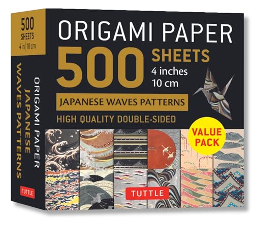 Origami Paper 500 sheets Japanese Waves 4" (10 cm) - book image 1