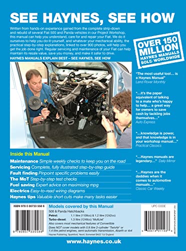 Haynes Publishing - Fiat 500 & Panda Petrol & Diesel 04-12 - Paperback image 3