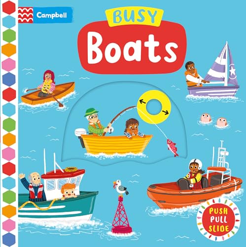 Campbell Books - Busy Boats : A Push Pull and Slide Book - Hardback image 1