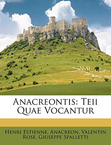 Anacreontis: Teii Quae Vocantur