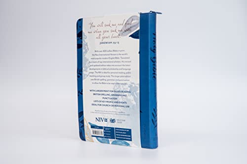 New International Ve - NIV Larger Print Blue Soft-tone Bible with Zip image 6