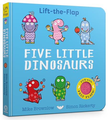 Mike Brownlow - Five Little Dinosaurs : A Felt Flaps Book - Hardback image 1