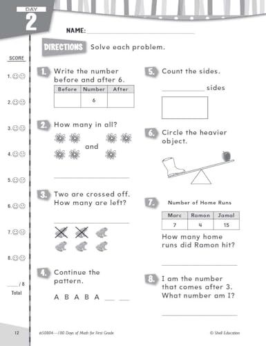 Jodene Smith - 180 Days of Math for First Grade : Practice, Assess, Di image 5