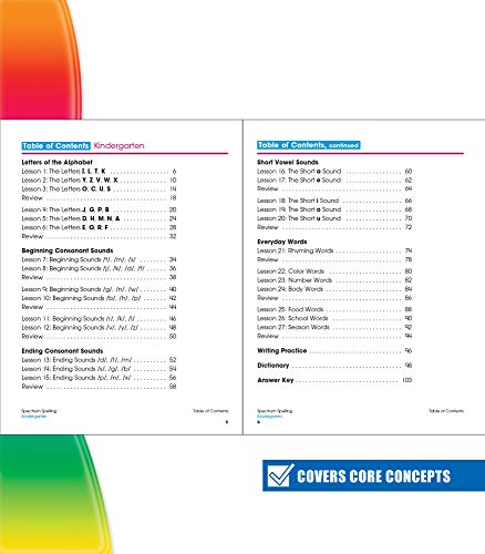 Spectrum - Spelling Grade K - Paperback image 3