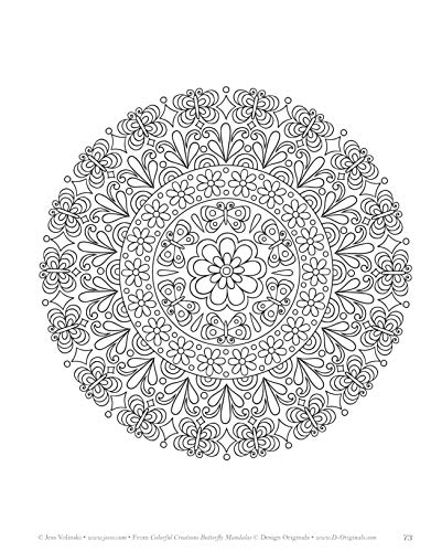 Jess Volinski - Colorful Creations Butterfly Mandalas : Coloring Book image 6