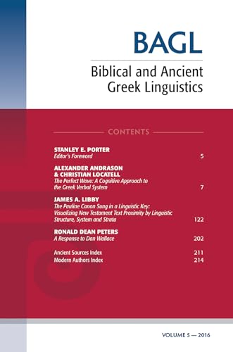 Biblical and Ancient Greek Linguistics, Volume 5