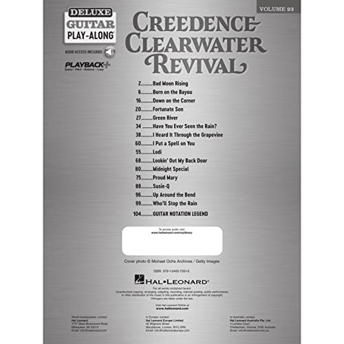 Creedence Clearwater Revival : Deluxe Guitar Play-Along Vol. 23. Book image 3