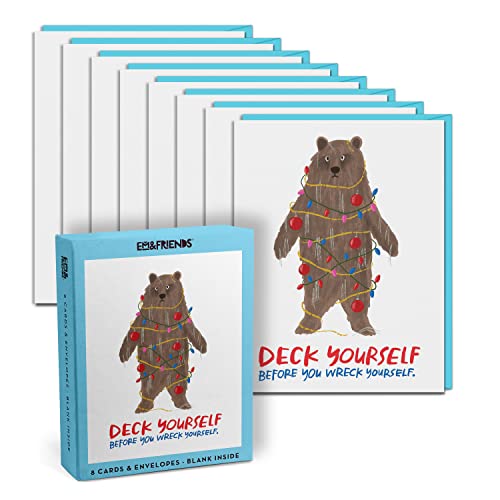 Em & Friends - Deck Yourself Boxed Greeting Cards, Box of 8 Single Hol image 1