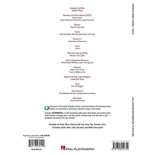 Favorite Disney Songs : Instrumental Play-Along for Violin - Paperback image 2
